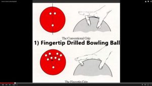 Hook Bowling Techniques - Image illustrating a  Fingertip Drilled Ball